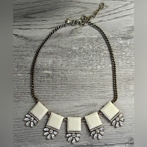 J. Crew White Floral Statement Necklace